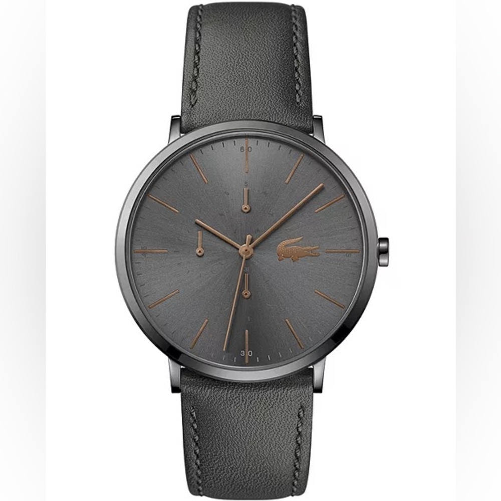 COPY - 🖤🖤Lacoste Women's Swiss Moon Gray Leather Strap Watch 40mm - Picture 1 of 5